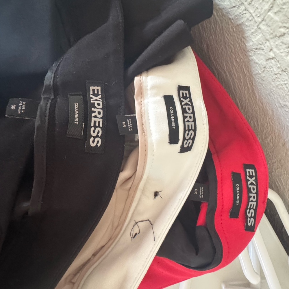 Express columnist pants 0R bundle 3 pairs black white red - Picture 3 of 8